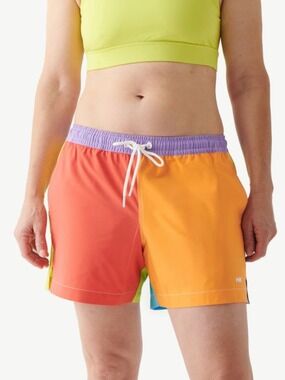NWT Humankind Swim Trunk in ROYGBIV Multi-colored - 5” inseam Size XS